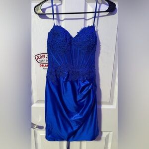 Elegant Blue Mini Dress
